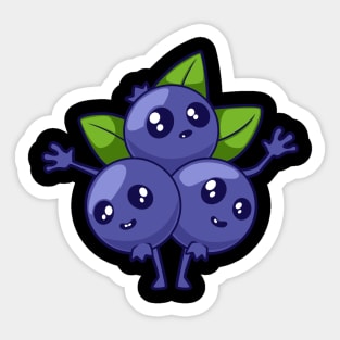 Kawaii cartoon blueberry Sticker